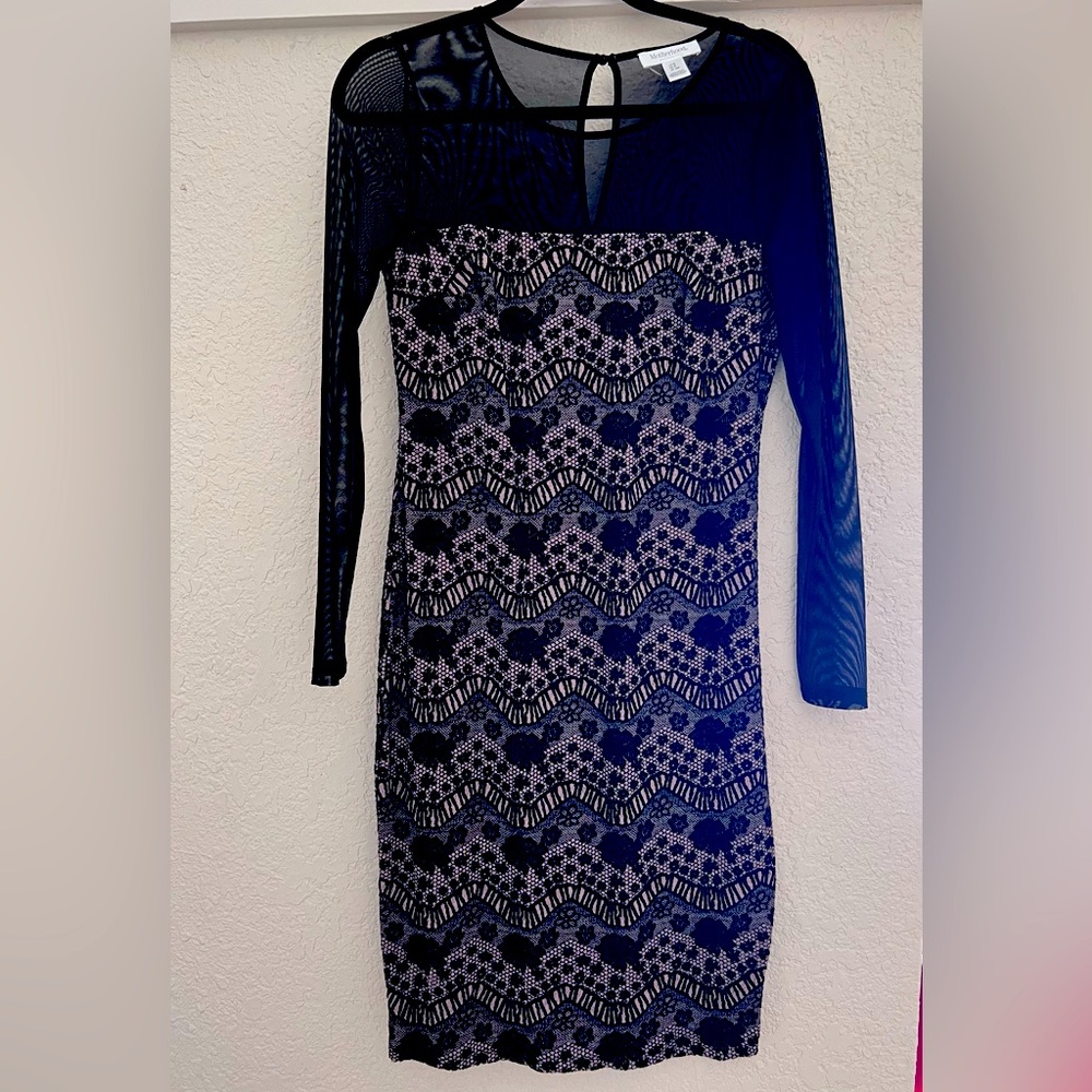 Motherhood Maternity dress black & nude. Perfect wedding attire.